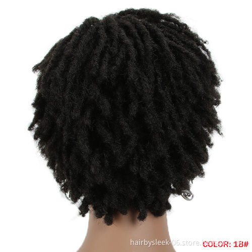 Rebecca fashion 10 Inches blue Short Bob Dread Lock Wig Afro Kinky Curly Heat Resistant Fiber Synthetic Wigs For Black Women
